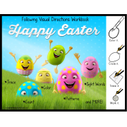 EASTER and SPRING Workbook for Autism FOLLOWING VISUAL DIRECTIONS for Readers and NON-Readers